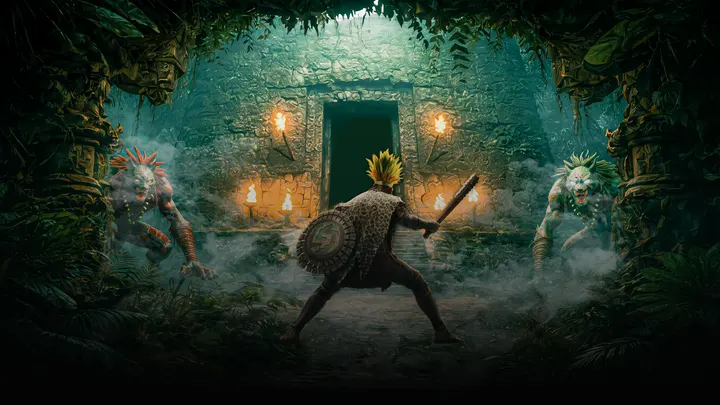 Key art: Tzilacatzin before the temple gate